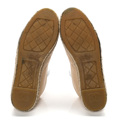 Chanel Lambskin Quilted CC Espadrilles 39 Beige 4 of 4