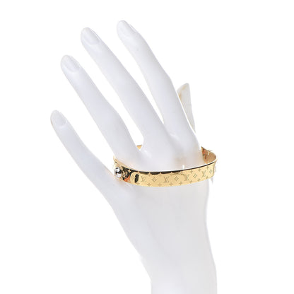 Louis Vuitton Brass Monogram Nanogram Cuff M Gold 2 of 7