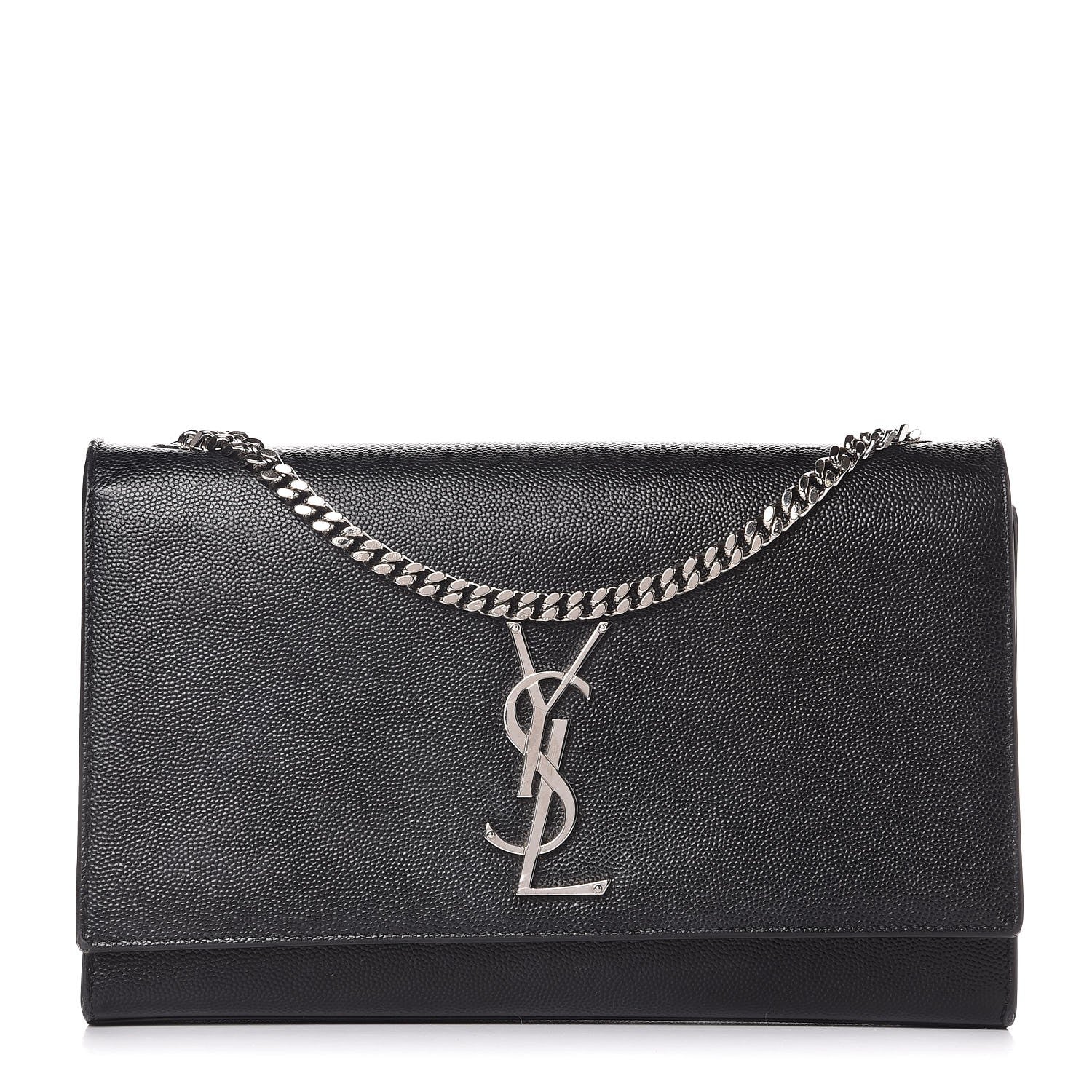 Saint Laurent Grain De Poudre Medium Classic Monogram Kate Satchel Black 1 of 8