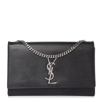 Saint Laurent Grain De Poudre Medium Classic Monogram Kate Satchel Black 1 of 8