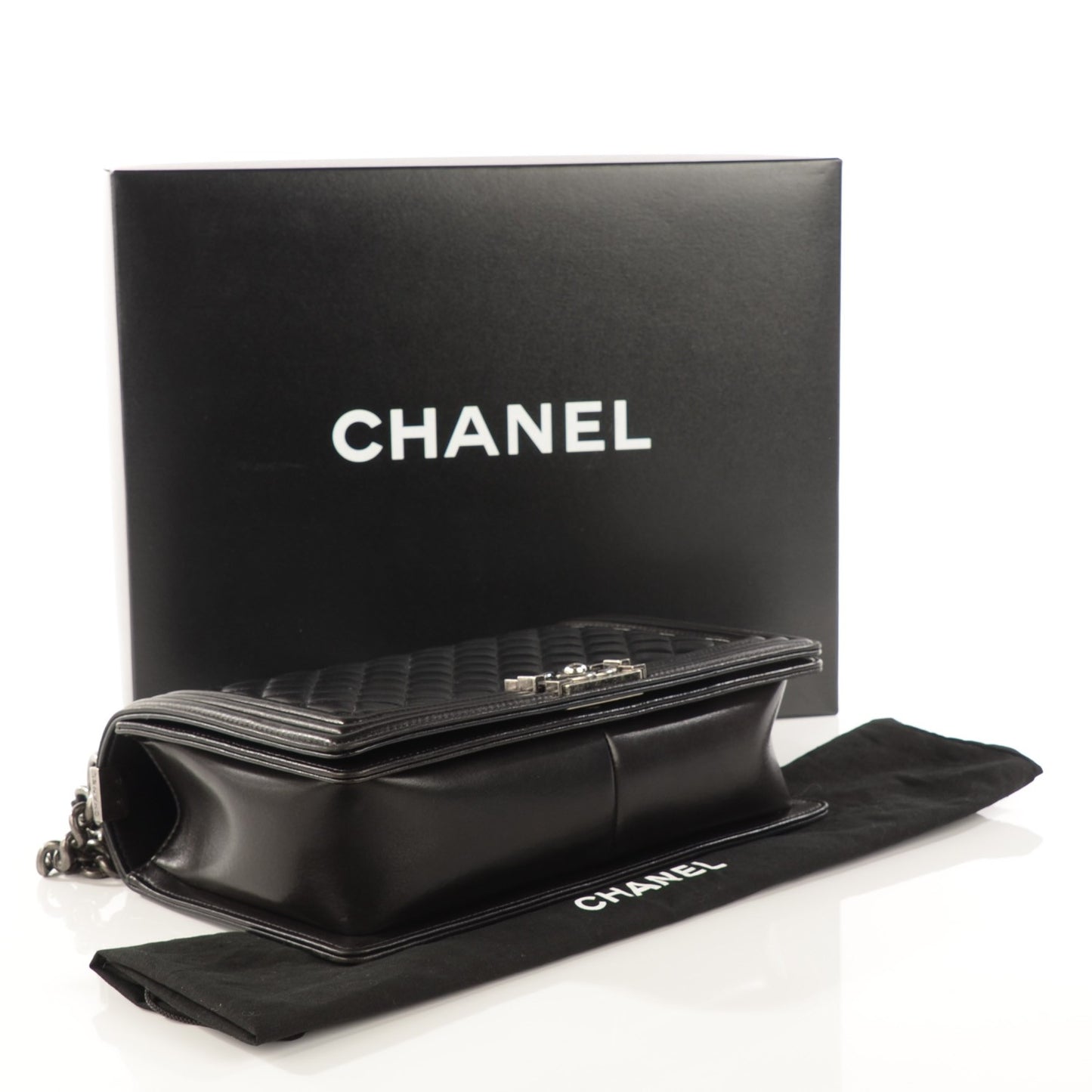 Lambskin Quilted New Medium Boy Flap Black