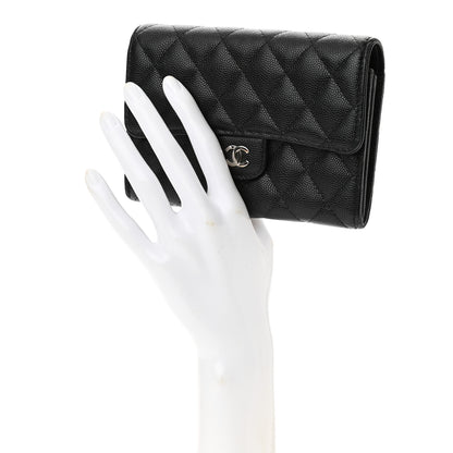 Chanel Caviar Quilted Medium Flap Wallet Black 2 of 9