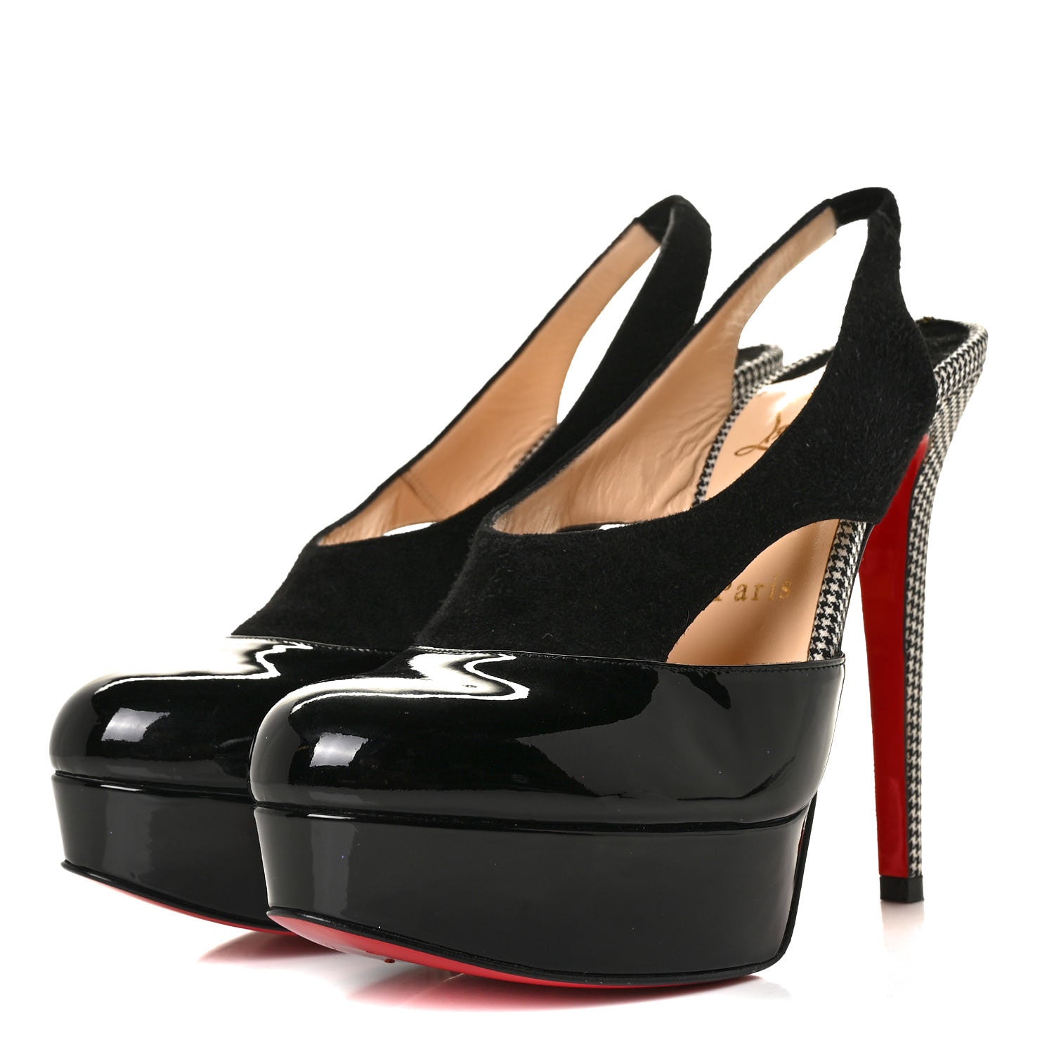 Christian Louboutin Patent Pumps Black 37.5 Black White 3 of 7