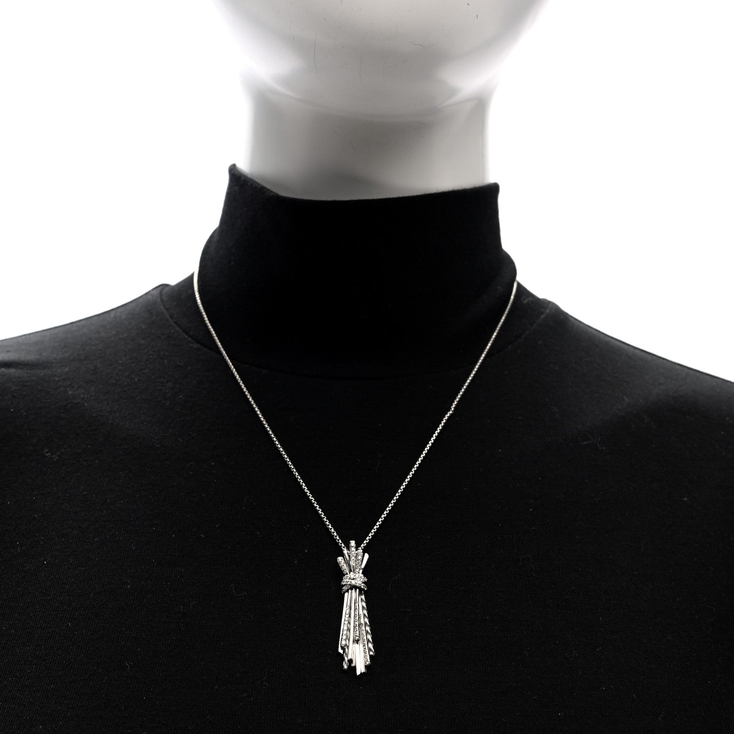 David Yurman Sterling Silver Diamond Angelika Flair Pave Pendant Necklace 2 of 4