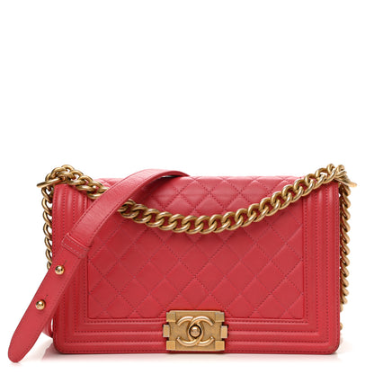 Chanel Caviar Quilted Medium Boy Flap Light Red 1 of 13
