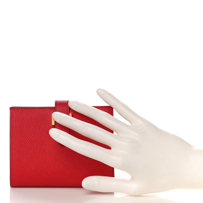 Hermes Epsom Bearn Compact Wallet Rouge Tomate 2 of 9