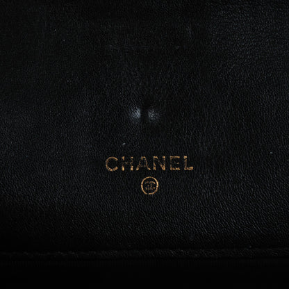 Chanel Lambskin Diamond Stitched Long Flap Wallet Black 6 of 8