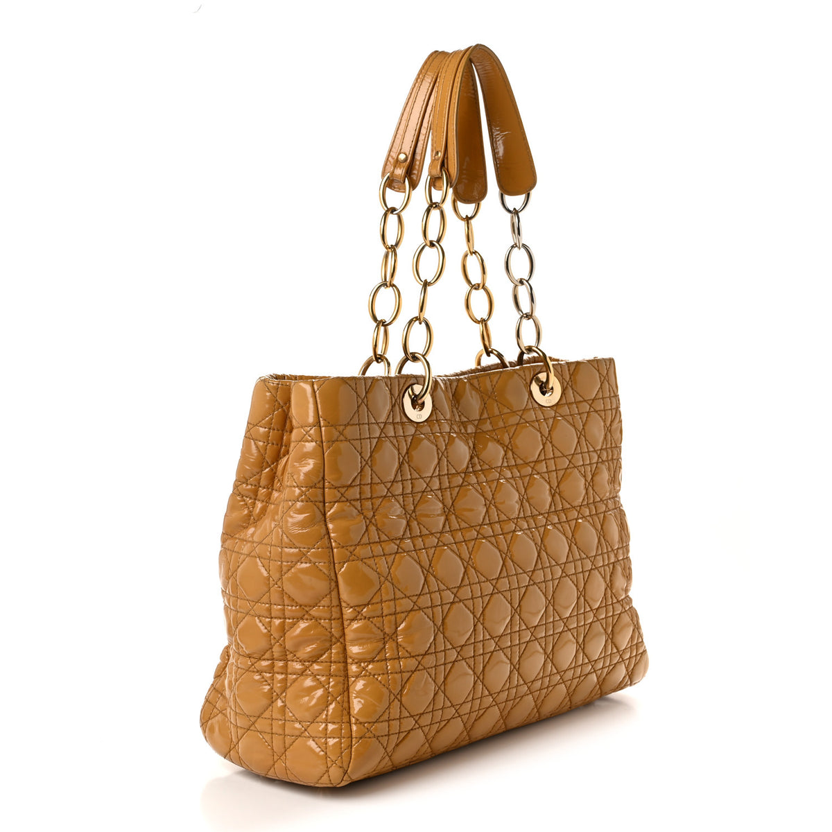 Christian Dior Patent Cannage Large Dior Soft Shopping Tote Beige 3 of 10
