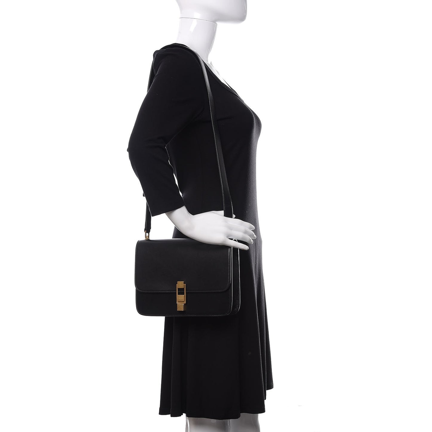 Smooth Calfskin Carre Satchel Black