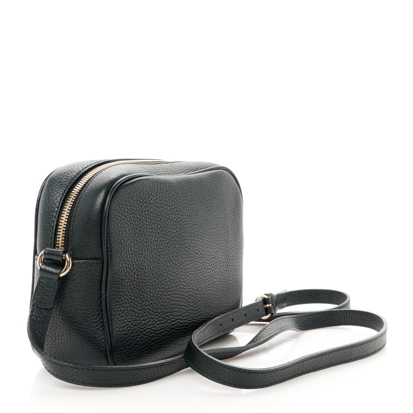 Pebbled Calfskin Small Soho Disco Bag Black