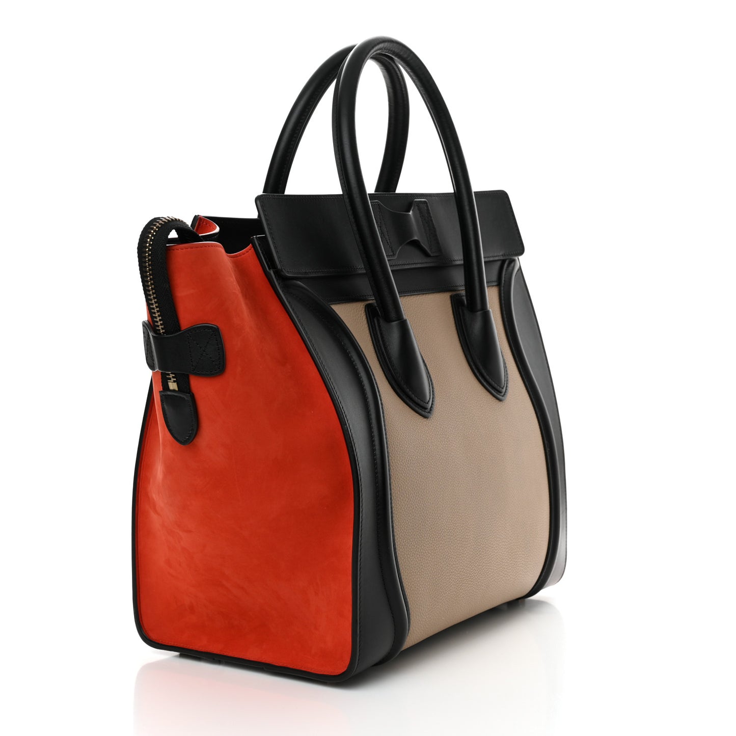 Baby Grained Calfskin Tri-Color Mini Luggage Light Taupe