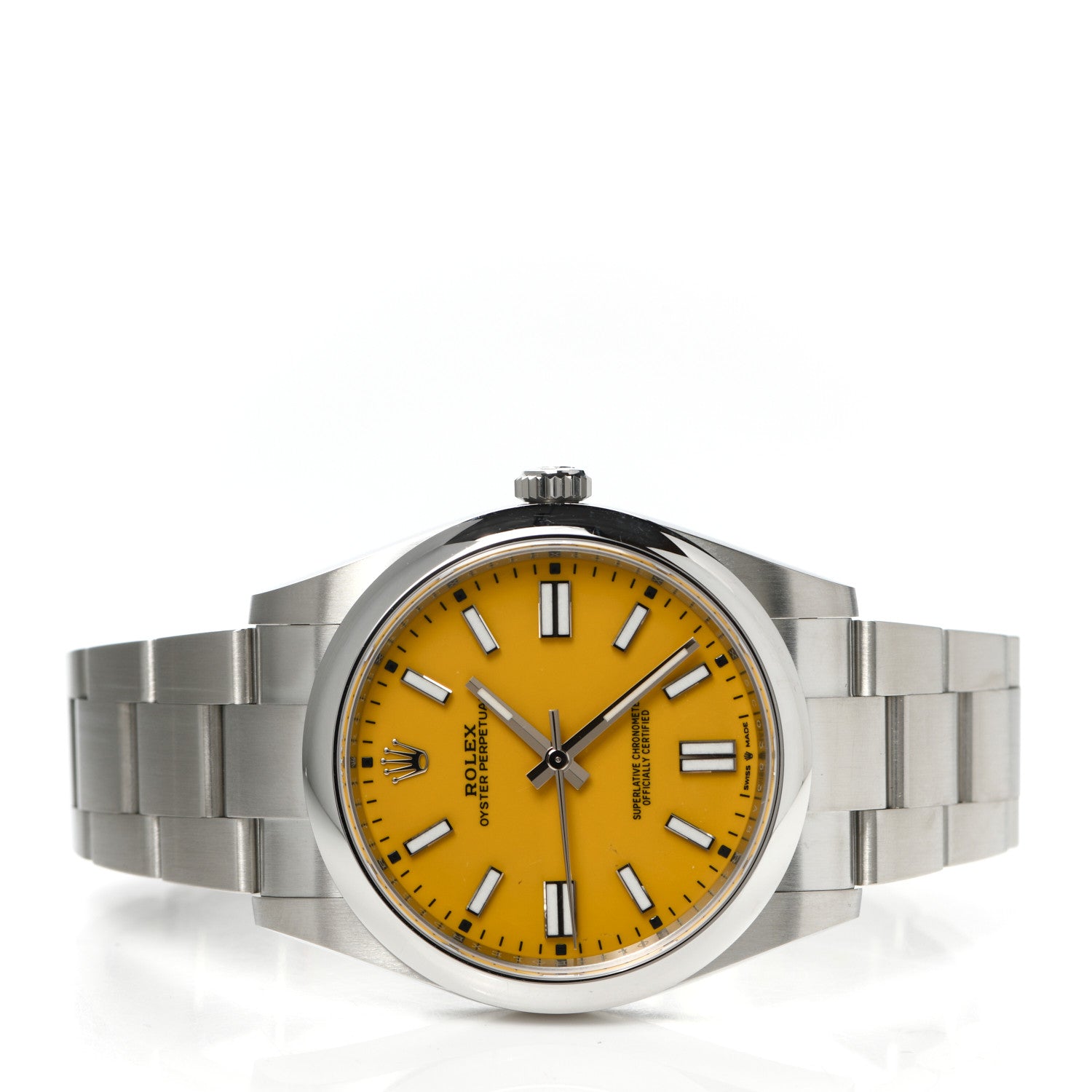 Rolex Stainless Steel 41mm Oyster Perpetual Watch Yellow 124300 2 of 5