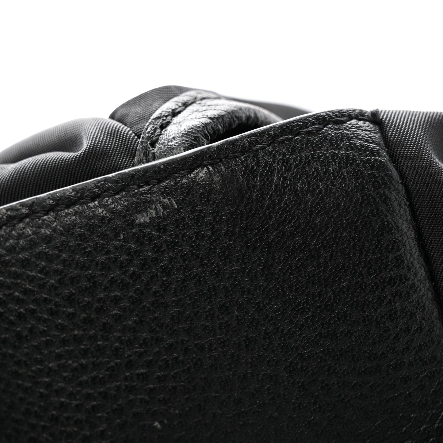 Nylon Grained Calfskin Watson Diaper Bag Black