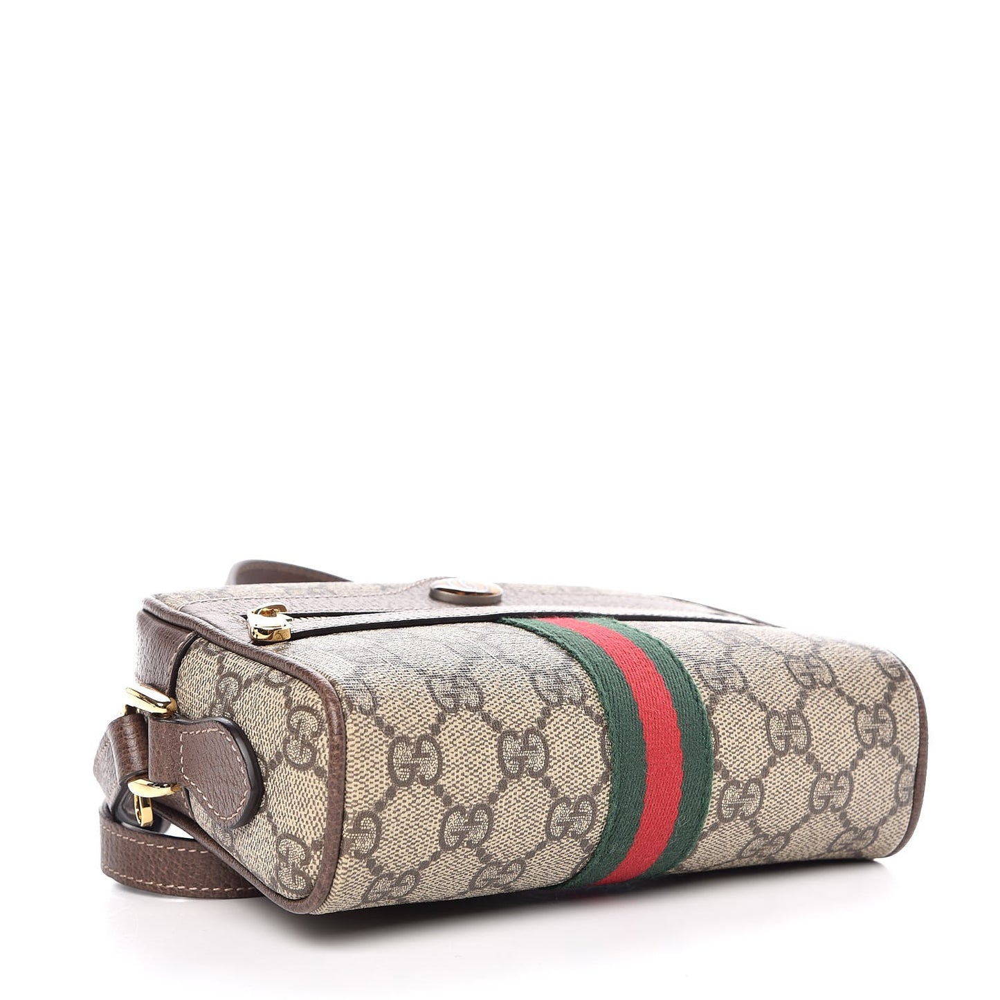 GG Supreme Monogram Web Mini Ophidia Shoulder Bag Brown