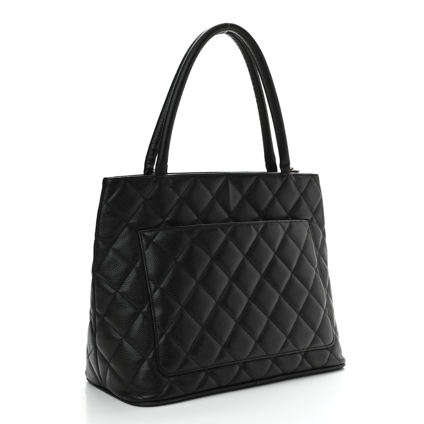Caviar Quilted Medallion Tote Black