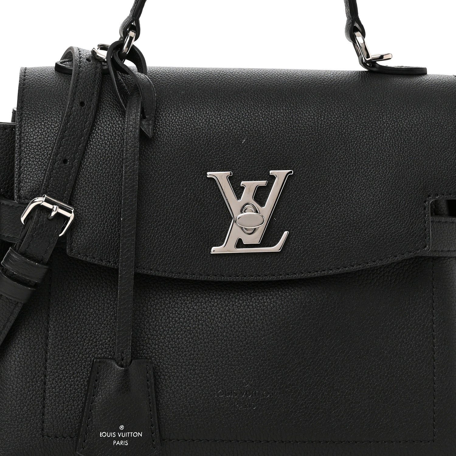 Louis Vuitton Calfskin Lockme Ever BB Black 7 of 10