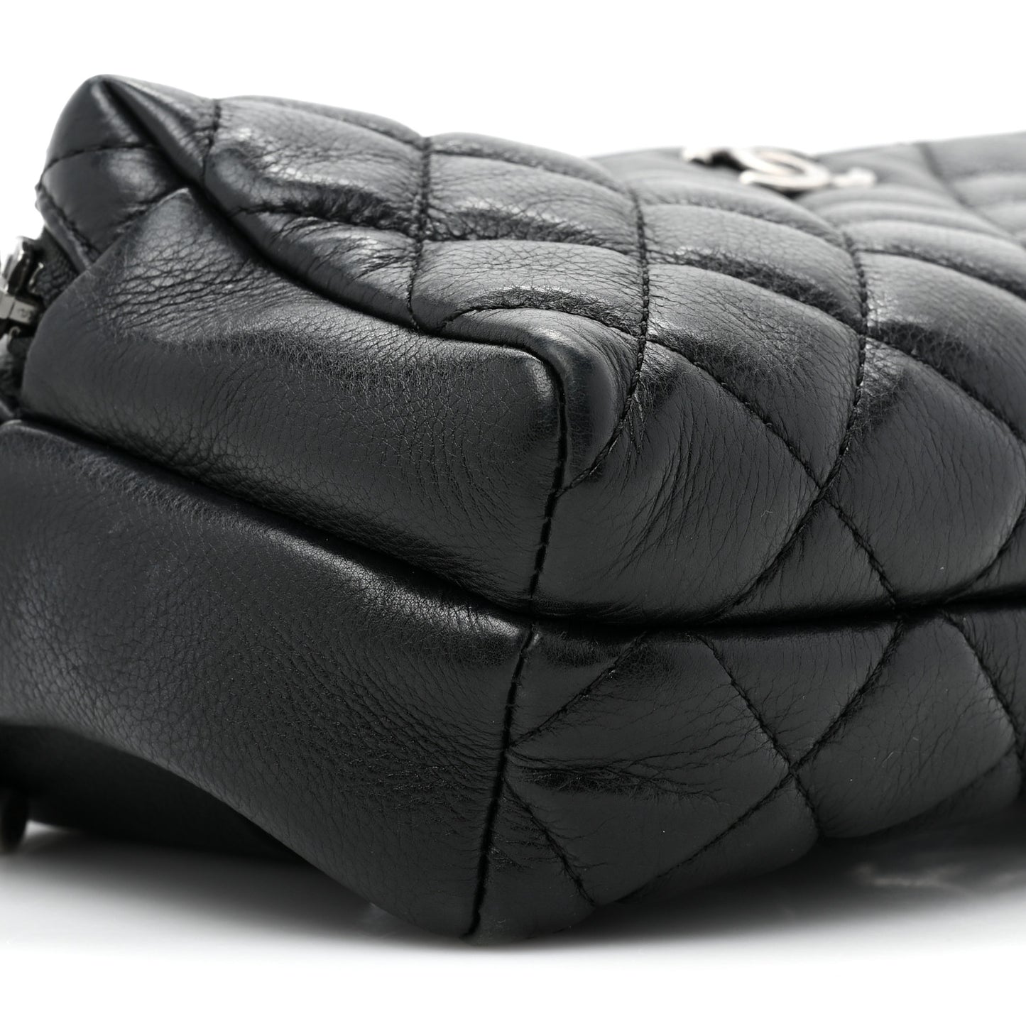 Calfskin Quilted Waist Bag Black