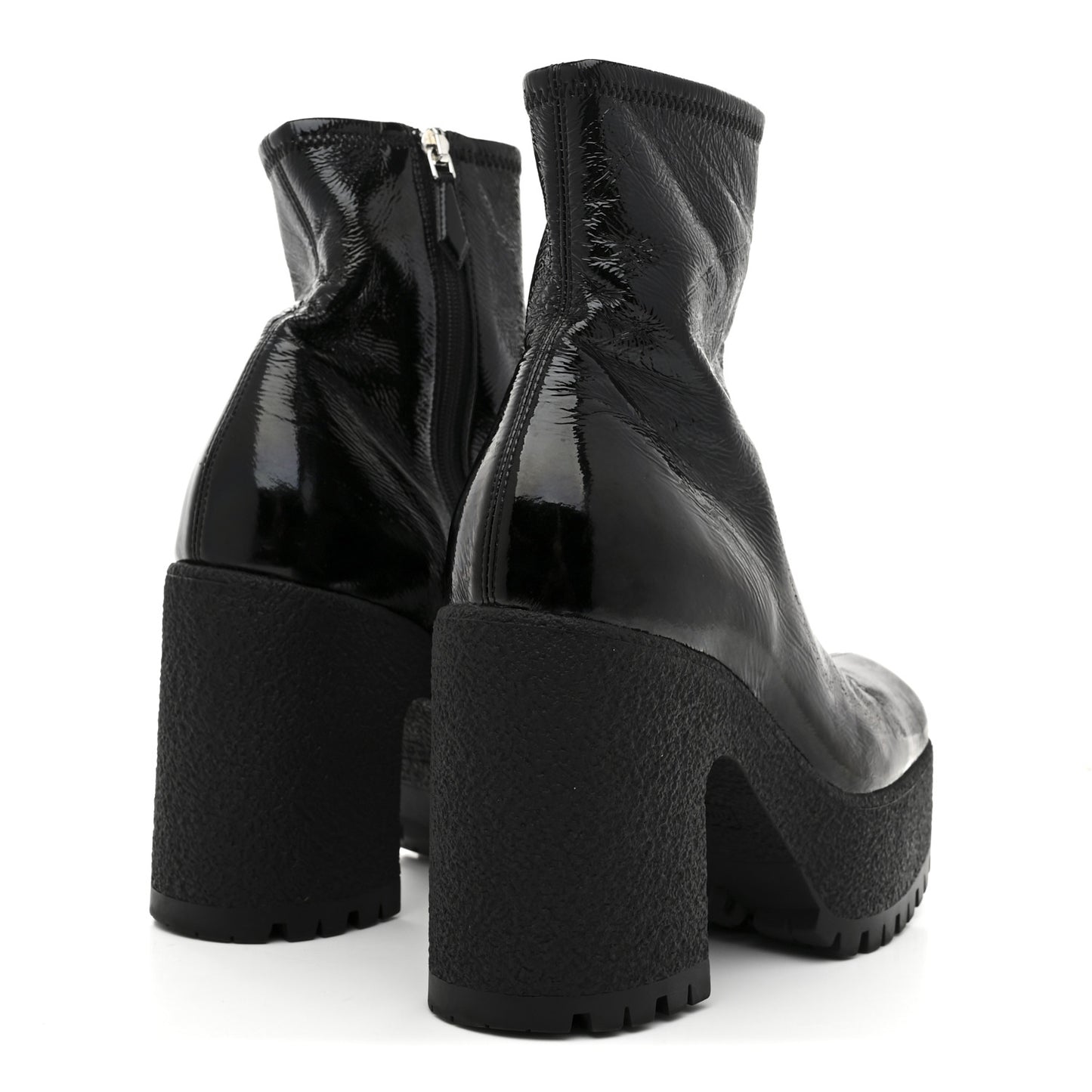 Naplak Patent Zip Lug Sole Boots 37 Black