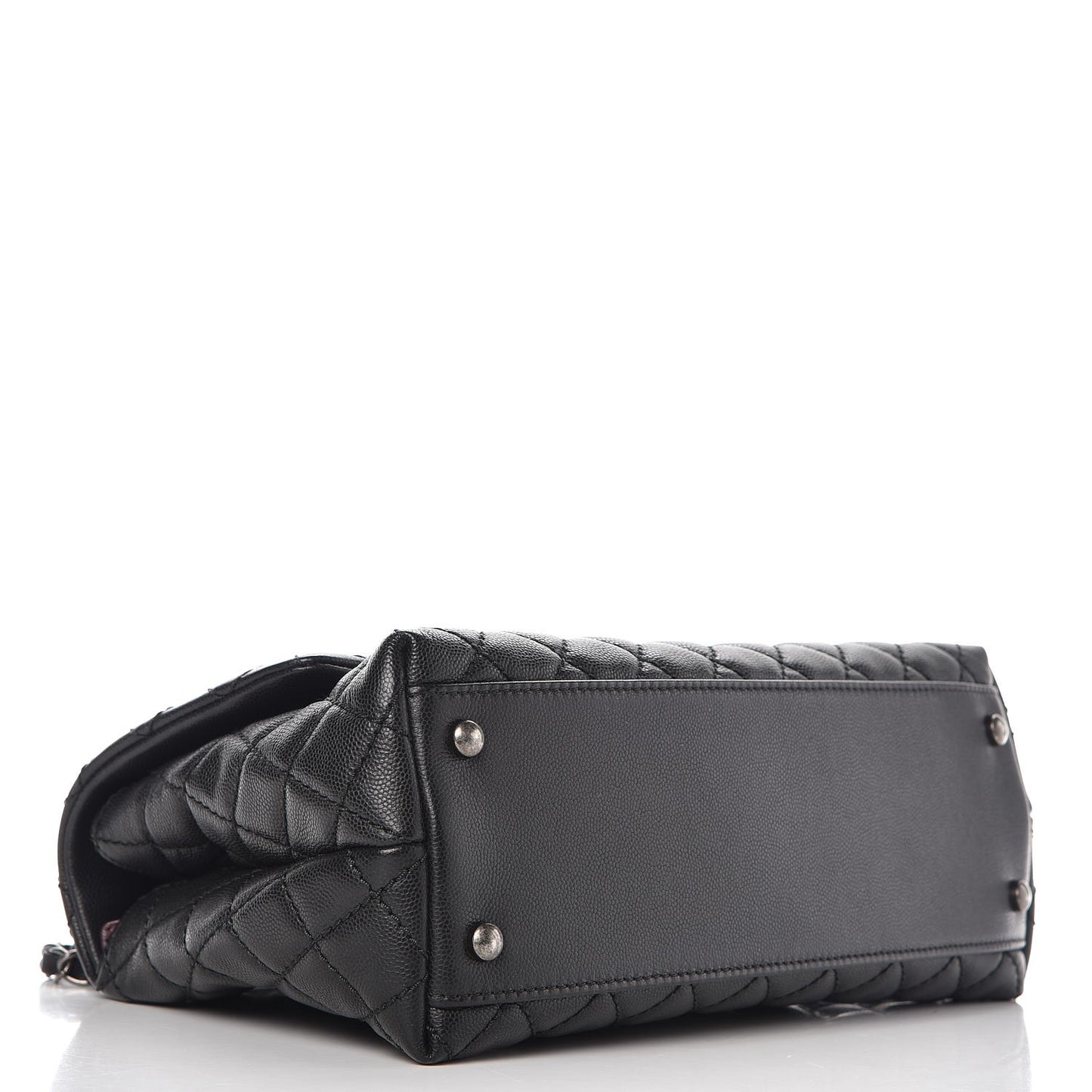 Caviar Quilted Small Coco Handle Flap Black