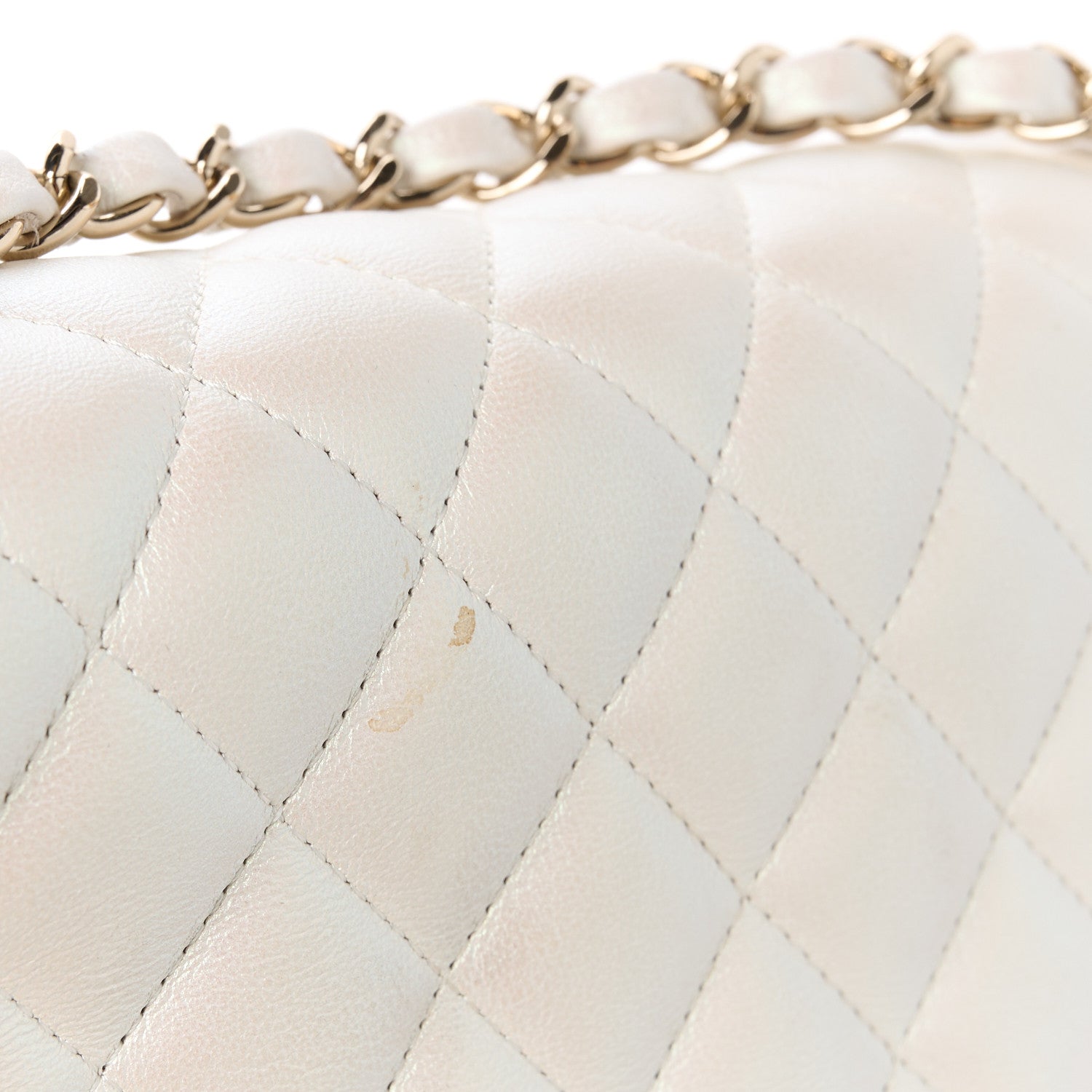 Chanel Iridescent Calfskin Quilted Medium Double Flap White 12 of 12