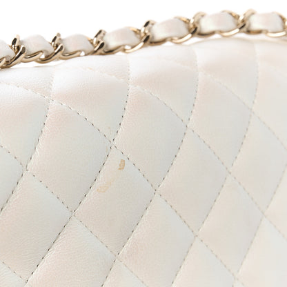 Chanel Iridescent Calfskin Quilted Medium Double Flap White 12 of 12