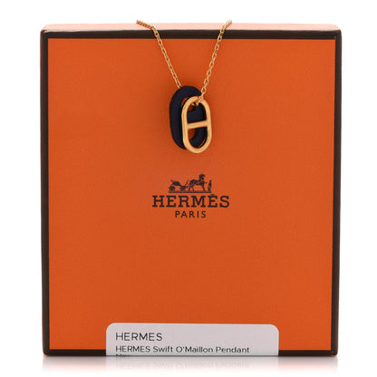 Hermes Swift O'Maillon Pendant Necklace Bleu Nuit 7 of 7