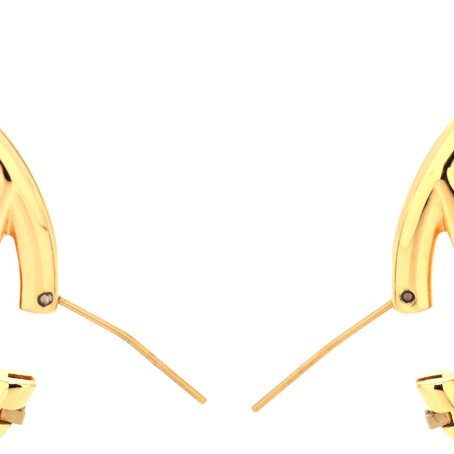 Louis Vuitton Metal Louise Hoop Earrings Gold 3 of 4