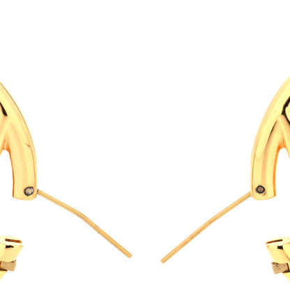 Louis Vuitton Metal Louise Hoop Earrings Gold 3 of 4