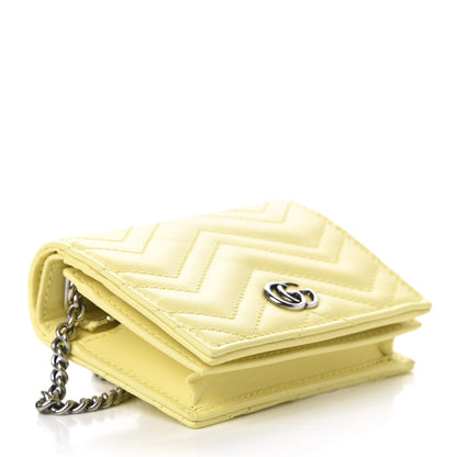 Gucci Calfskin Matelasse Mini GG Marmont Wallet On Chain Banana 4 of 12