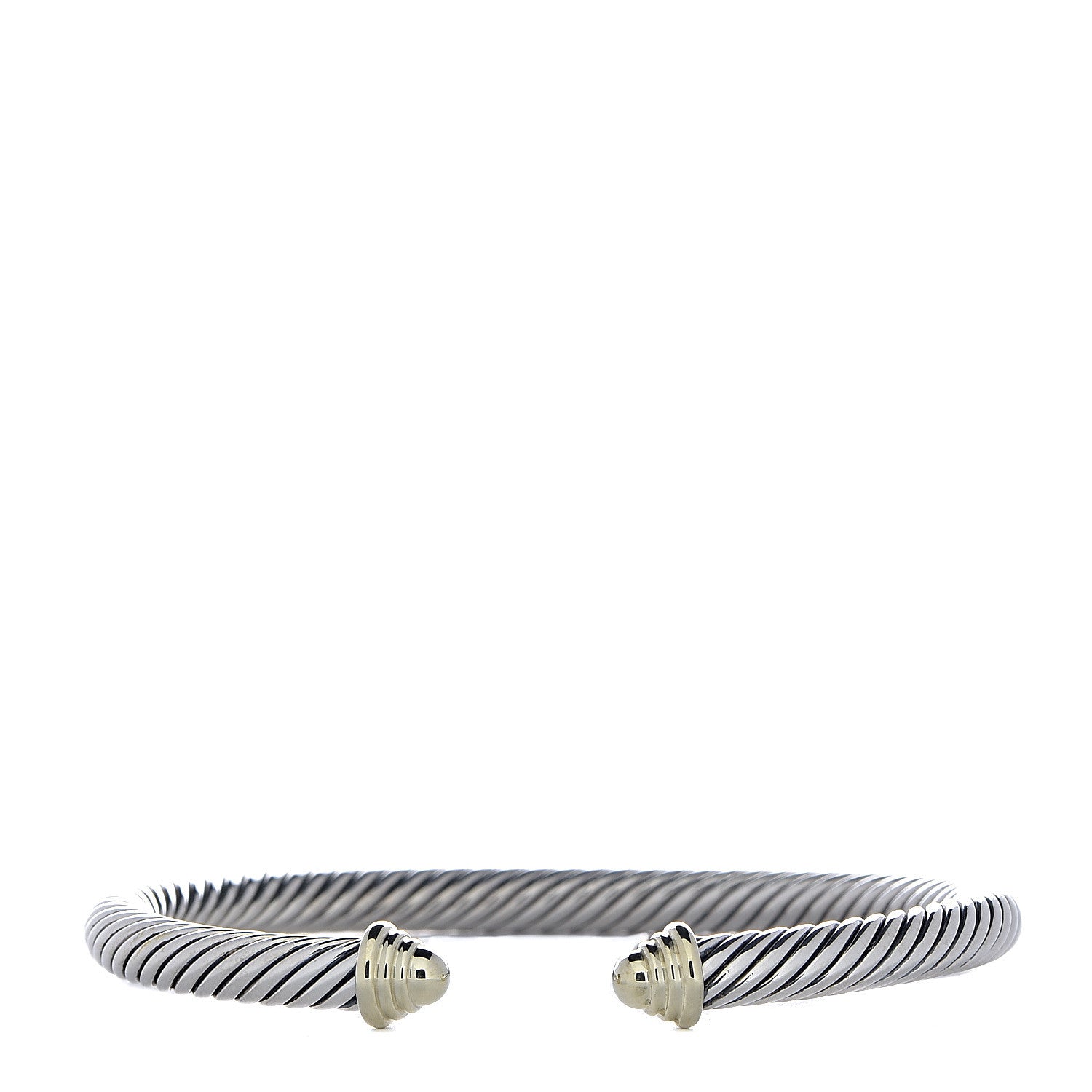 David Yurman Sterling Silver 14K Yellow Gold 5mm Cable Classics Bracelet 1 of 4