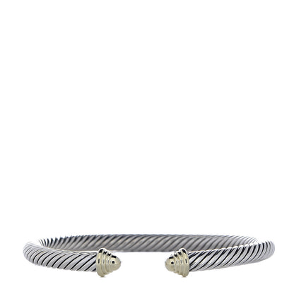 David Yurman Sterling Silver 14K Yellow Gold 5mm Cable Classics Bracelet 1 of 4