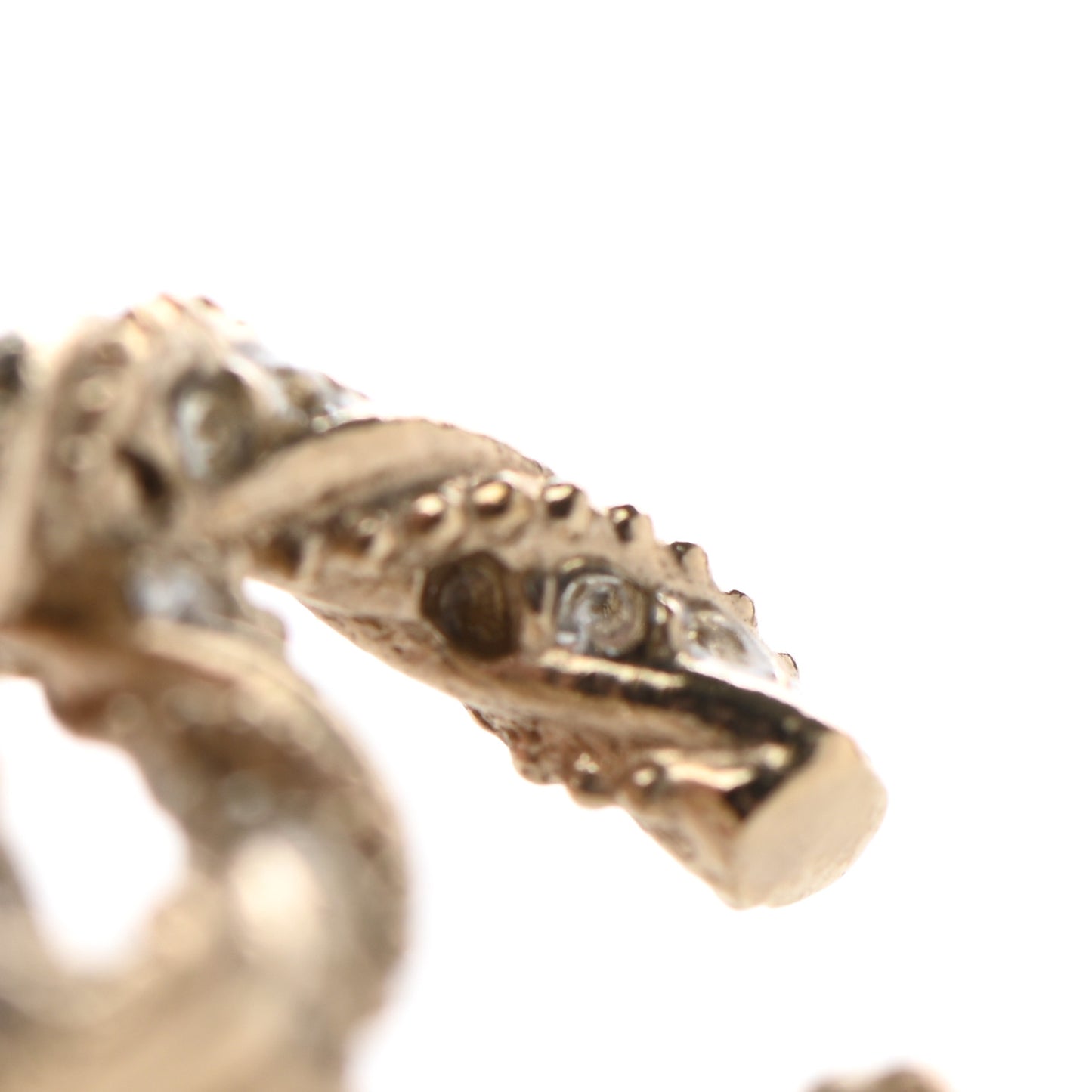 Crystal Twisted CC Earrings Gold
