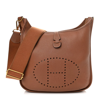Hermes Taurillon Clemence Evelyne III PM Gold 1 of 15
