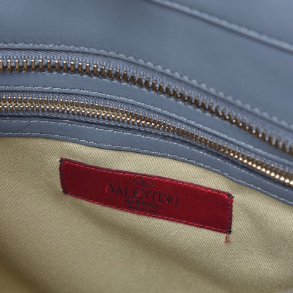 Valentino Garavani Vitello Rockstud Double Handle Tote Grey 6 of 10