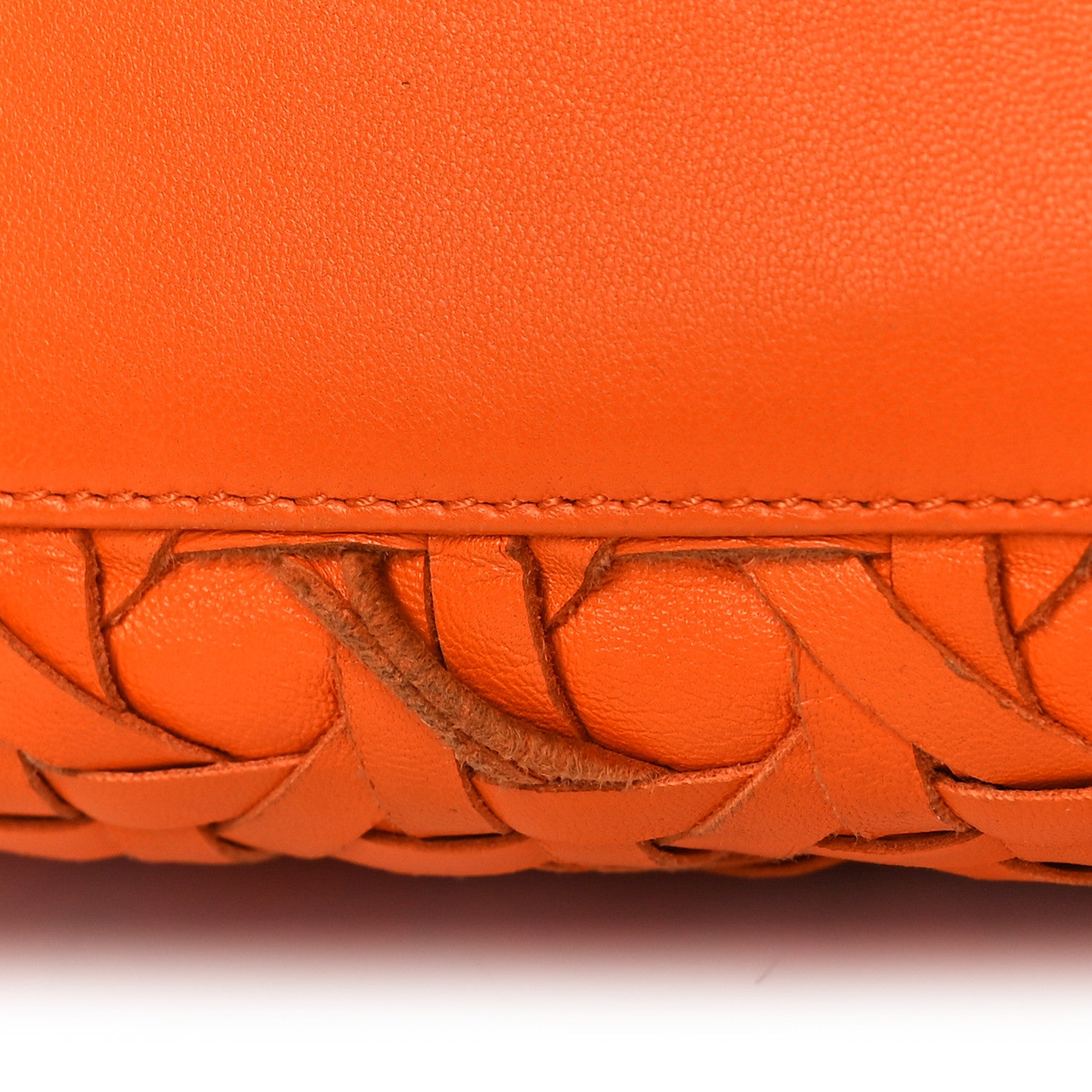 Christian Dior Lambskin Woven Lady Dior Avenue Tote Orange 10 of 13