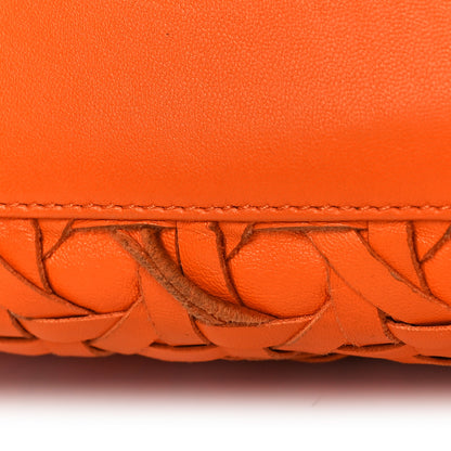 Christian Dior Lambskin Woven Lady Dior Avenue Tote Orange 10 of 13