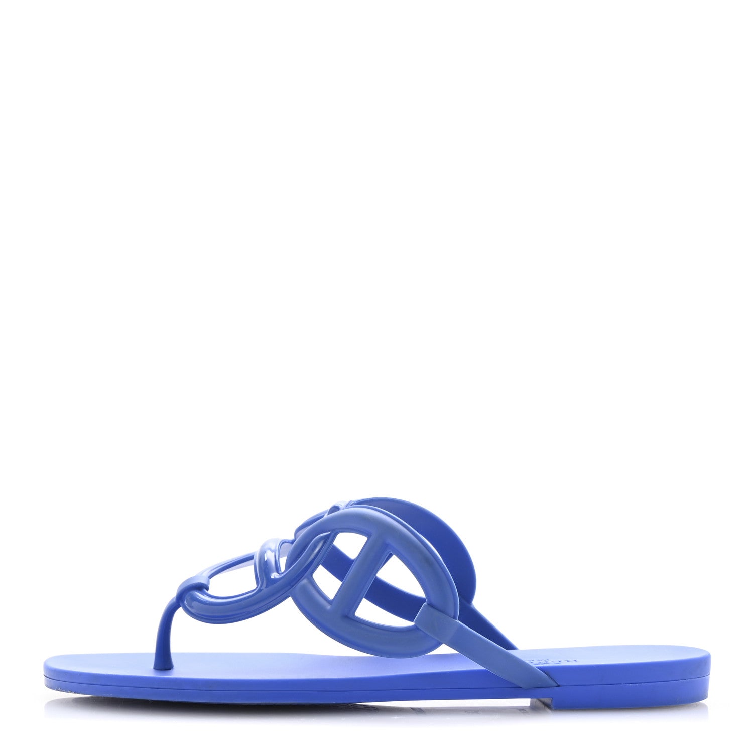 Hermes Rubber Womens Egerie Sandals 36 Bleu Outremer 1 of 11