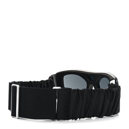 Chanel Crystal Acetate Technical Satin Shield Sunglasses Black 4 of 6