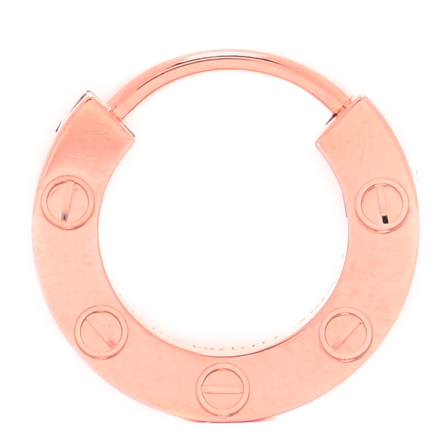 Cartier 18K Pink Gold Single LOVE Hoop Earring 1 of 6