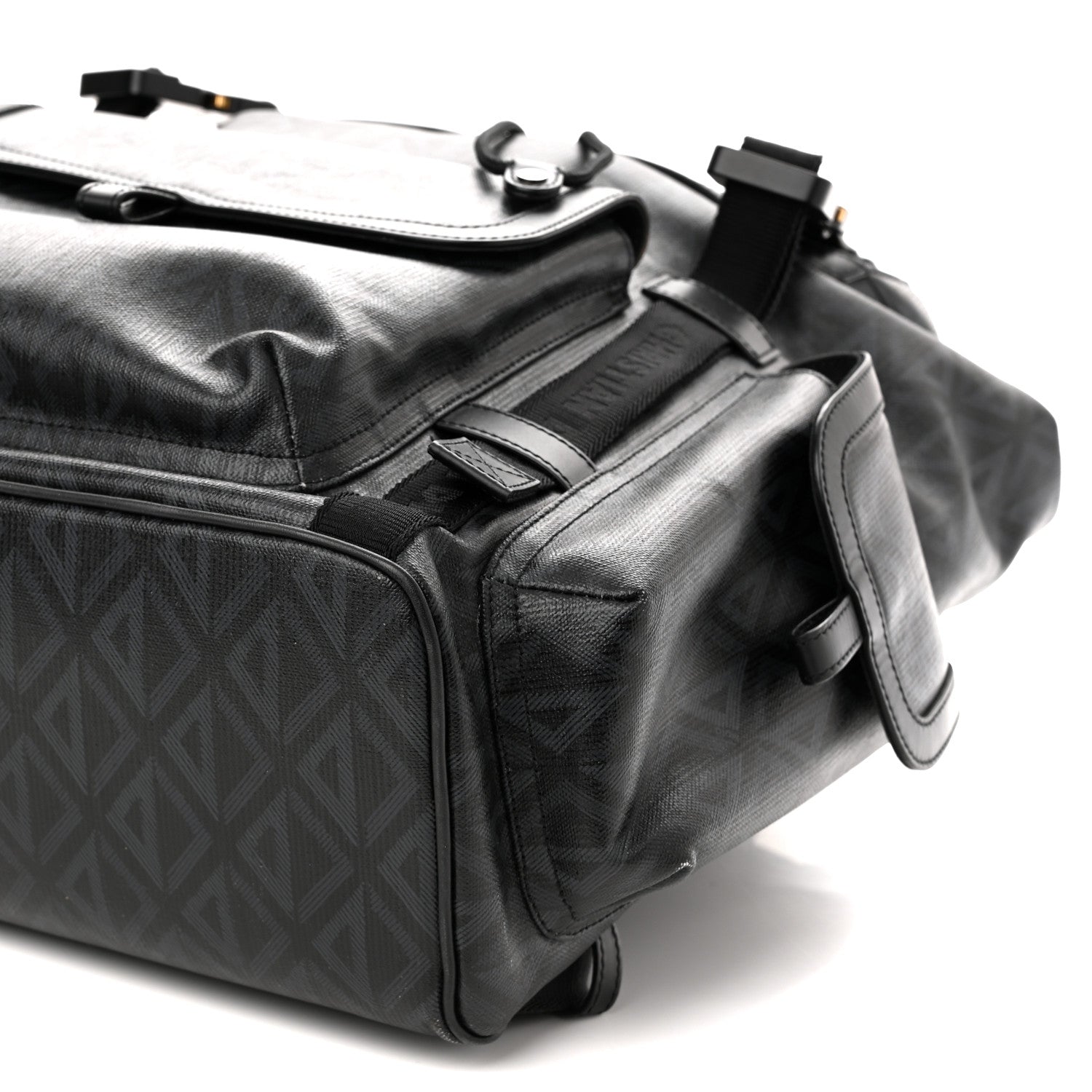 Christian Dior Canvas CD Diamond Hit The Road Backpack Black 9 of 10