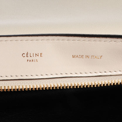 Celine Calfskin Suede Whipsnake Medium Trapeze Black White 7 of 11