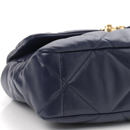 Chanel Lambskin Quilted Large Chanel 19 Flap Navy Blue 5 of 9