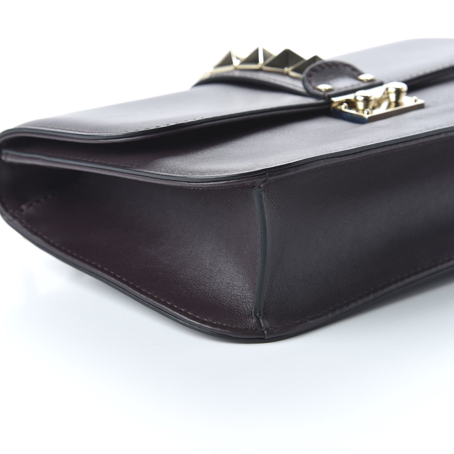 Valentino Garavani Vitello Medium Glam Lock Rockstud Flap Griotte 6 of 9