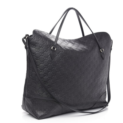 Gucci Guccissima Large Bree Foldover Tote Black 3 of 10