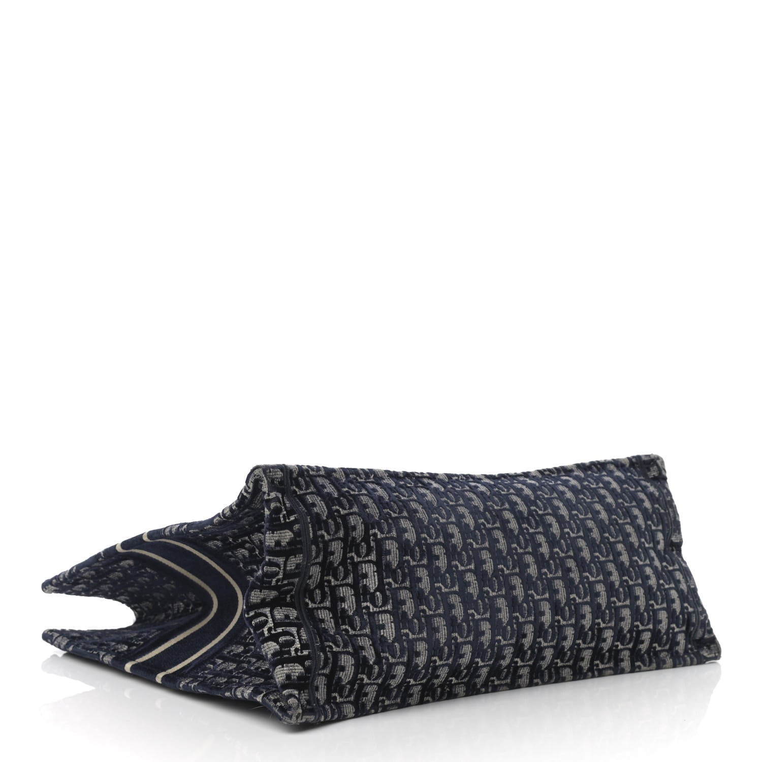 Christian Dior Oblique Velvet Book Tote Blue Multicolor 4 of 12