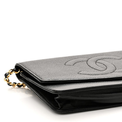 Chanel Caviar Timeless CC Wallet On Chain WOC Black 10 of 12