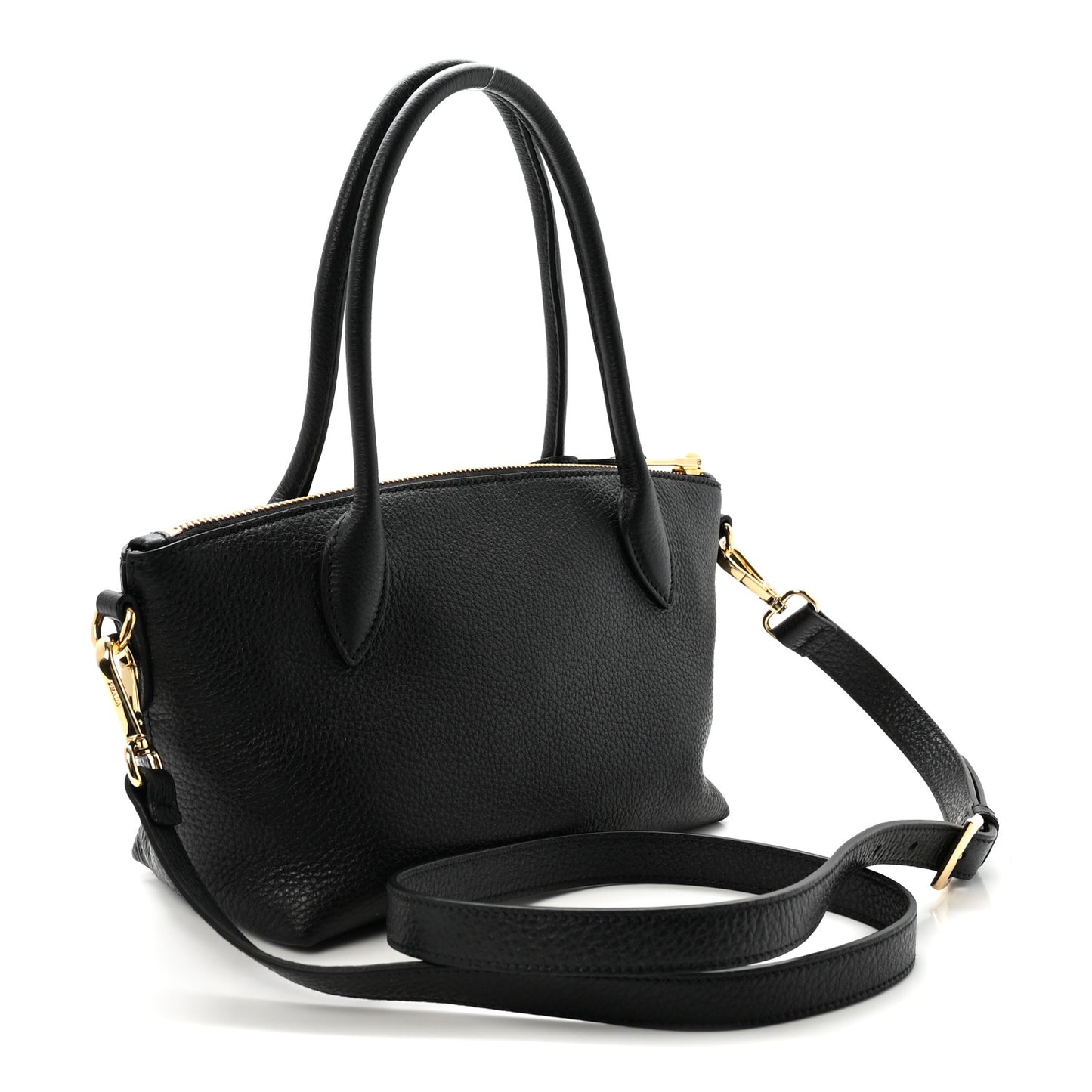 Vitello Daino Small Tote Black