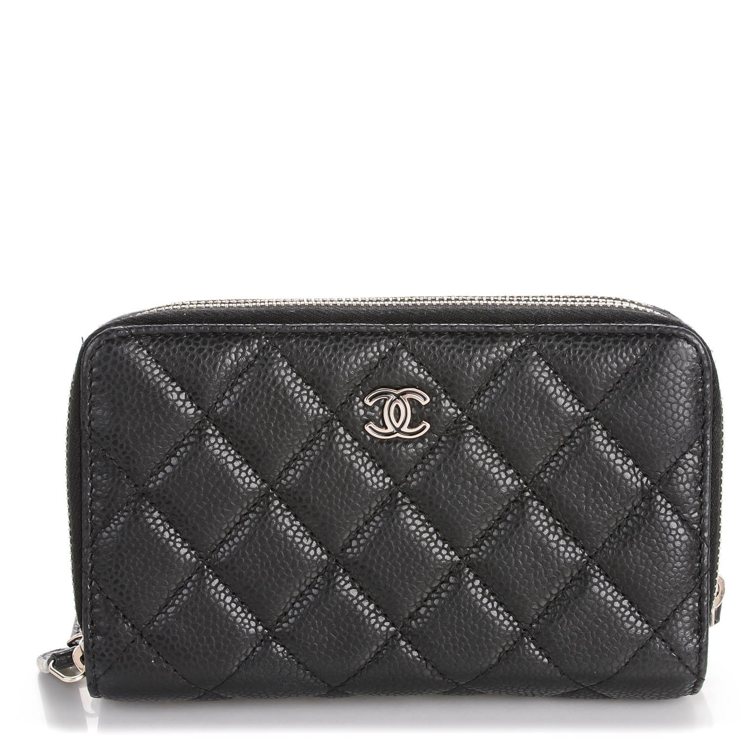 Chanel Caviar Quilted Zip Around Phone Holder Black 1 of 7