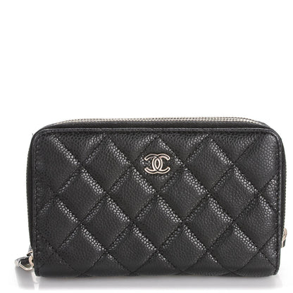 Chanel Caviar Quilted Zip Around Phone Holder Black 1 of 7