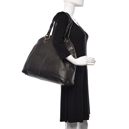 Saint Laurent Metallic Calfskin Large Calypso Tote Grey 2 of 10